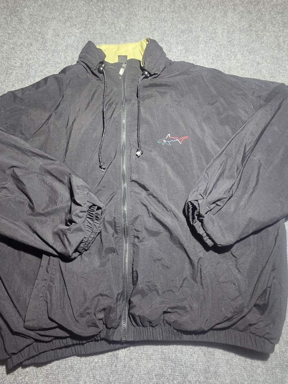Vintage Greg Norman Collection Fleece Lined Windbreaker Jacket Mens XL Black